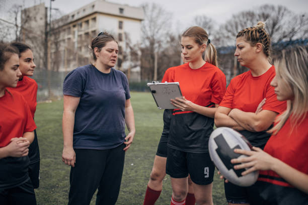 istock Female rugby players on time out 1473517261