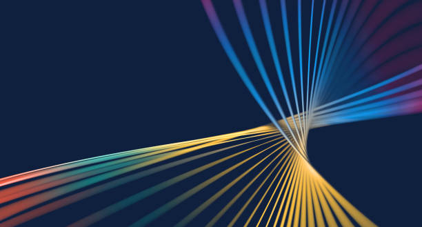 transformación digital abstracto líneas coloridas crecimiento liderazgo - conceptos fotografías e imágenes de stock