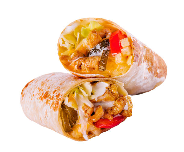 istock Greek gyros isolated on white background 1473517667