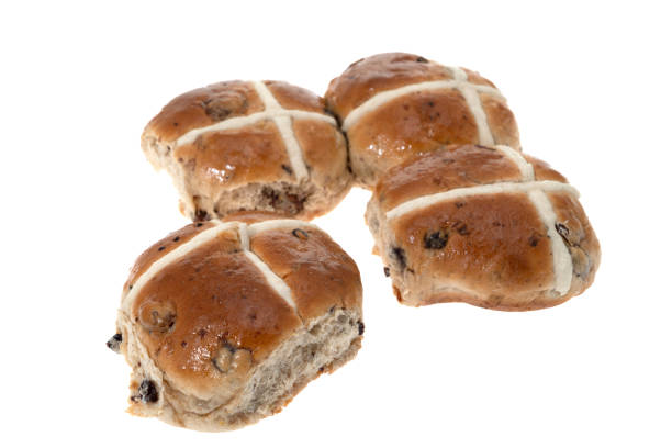 istock Hot Cross buns - white background 1473522776