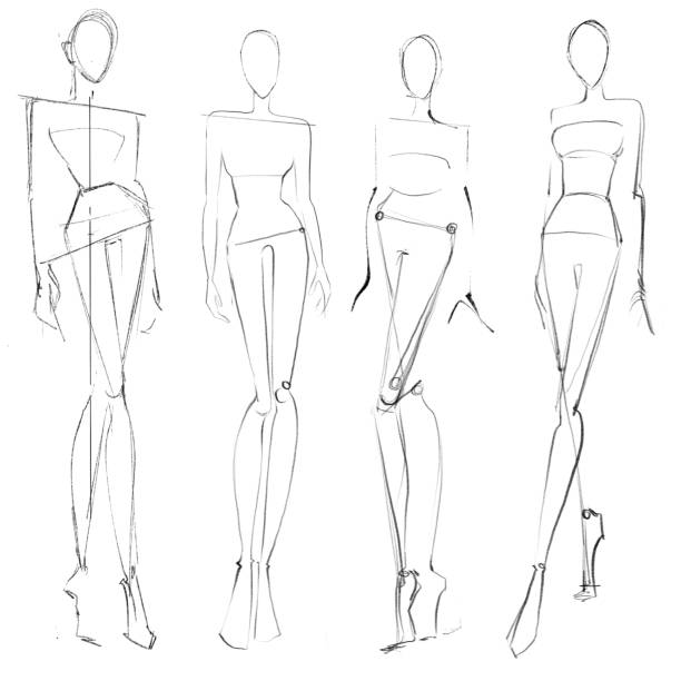 50+ Fashion Croquis Stock Illustrations, Royalty-Free Vector Graphics ...