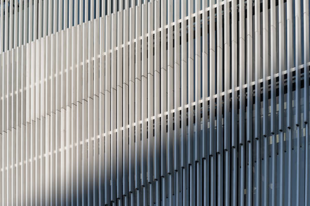 istock Aluminum fin facade design 1473526042