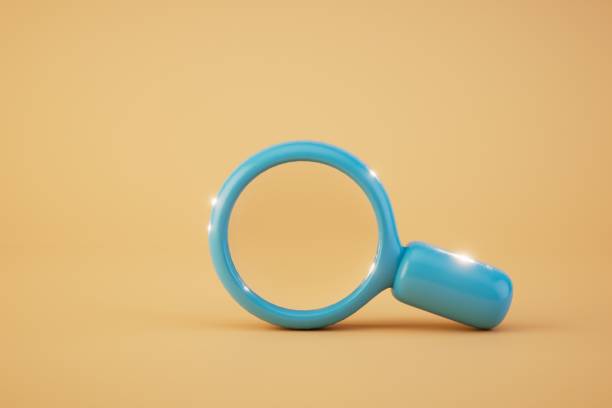 istock Magnifying glass isolated on yellow background. 3d render 1473526878