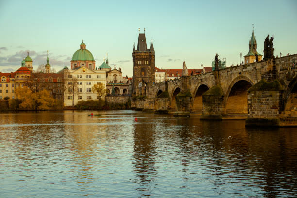 istock landscape with Vltava river and Karlov most 1473530276