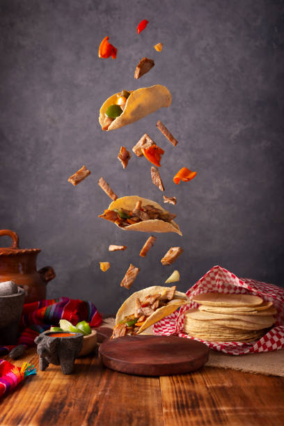 Falling Beef Fajitas Wire Tacos