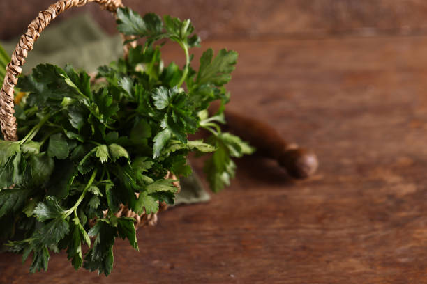 verduras orgánicas frescas perejil alimentación saludable - 13576 fotografías e imágenes de stock