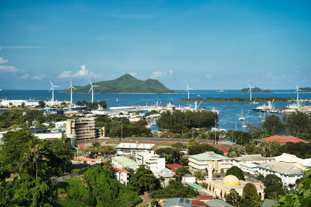 Town and port panoramic view point from Bel Eau road
