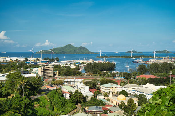 Town and port panoramic view point from Bel Eau road