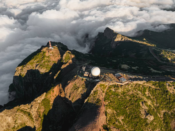 istock Weather station, meteorological ball on a mountain peak 1473539051