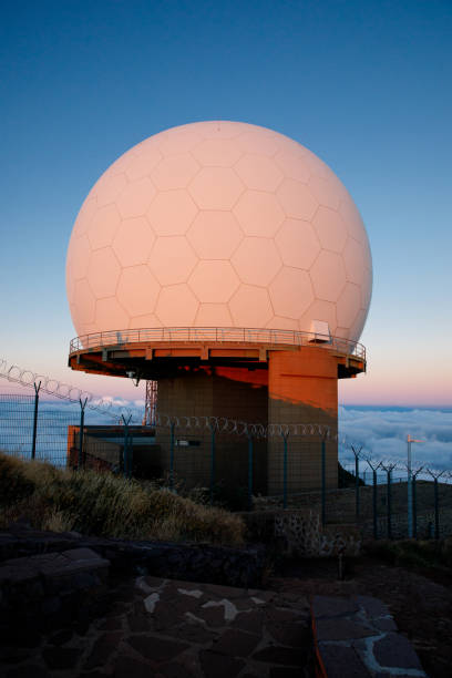 istock Weather station, meteorological ball on a mountain peak 1473544959