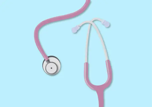Vector illustration of Stethoscope. Instrument for measuring heart rate