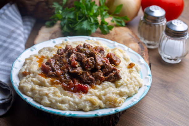 istock Turkish Food Hunkar Begendi made with Eggplant and Meat. 1473547621