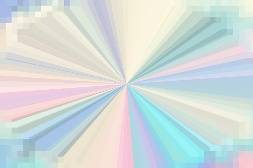 Abstract radial beams background with pixelated edges.