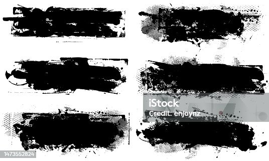 istock Black Grunge paint strokes 1473552824