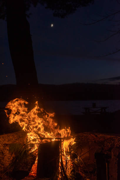istock campfire with a very little light left from the day 1473553119