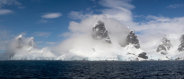 Wonderful and atmospheric landscape Lemaire Chennel and Cape Renard – Panoramic view - Antarctica