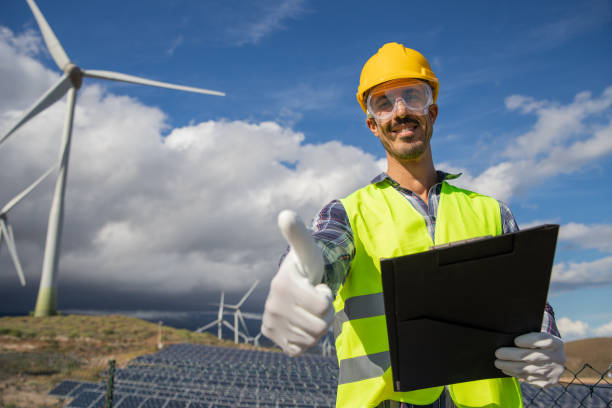 istock A smiling engineer with a thumb up at a solar farm, renewable and sustainable energy 1473556887