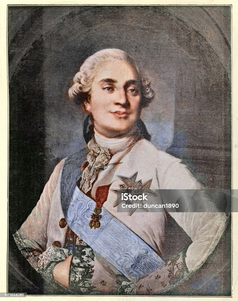 Ludwig XVI. war der letzte König von Frankreich vor dem Fall der Monarchie während der Französischen Revolution - Lizenzfrei Frankreich Stock-Illustration