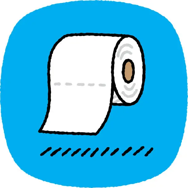 Vector illustration of Toilet Paper Doodle 7