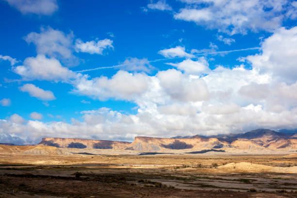 Dramatic Skyscape over desert stock photo