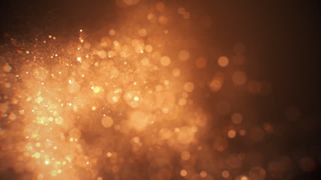 Abstract Gold Powder Particle Background turbulence, depth of field
