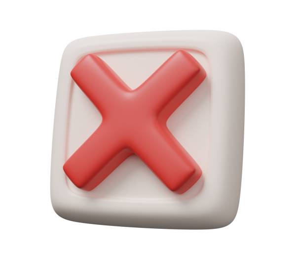 cancel cross button 3d render. 3d render cartoon minimal icon illustration.