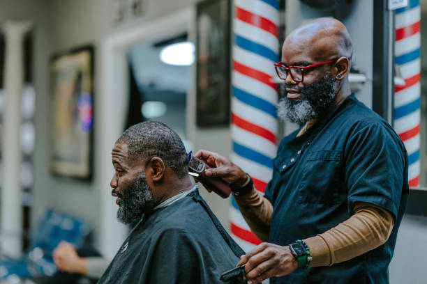 Black man at barber shop