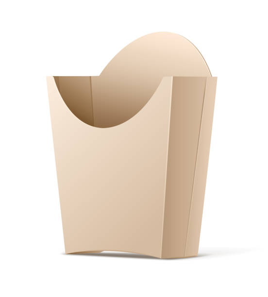 istock French fries kraft paper carton packaging. Pack mockup. Vector 1473587944