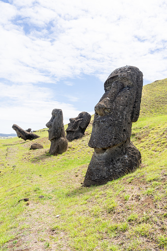 Rano Raraku is commonly known as the “Moai Factory” with hundreds of abandoned statues scattered around.