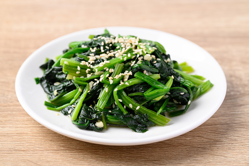 Korean spinach salad (Sigeumchi namul), Korean side dish