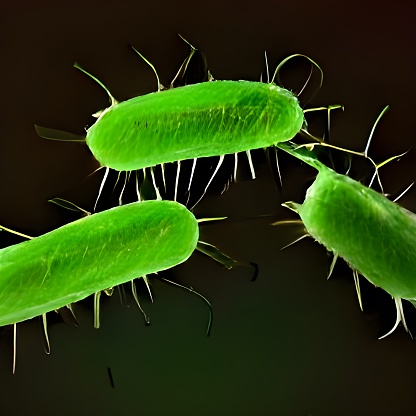 Bacteria outbreak and bacterial infection as a microscopic background in California City, California, United States