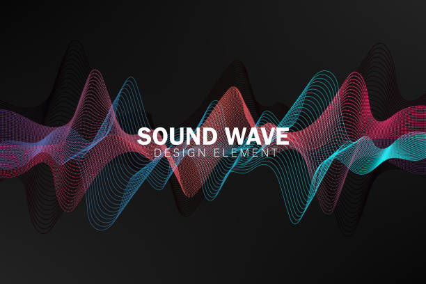 ilustraciones, imágenes clip art, dibujos animados e iconos de stock de audio 3d soundwave. colorida oscilación del pulso de la música - sound wave sound mixer frequency wave pattern