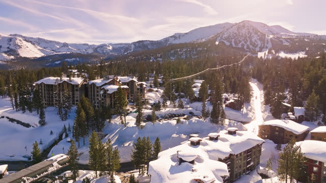 Ascending Drone Shot of the Village at Mammoth Lakes