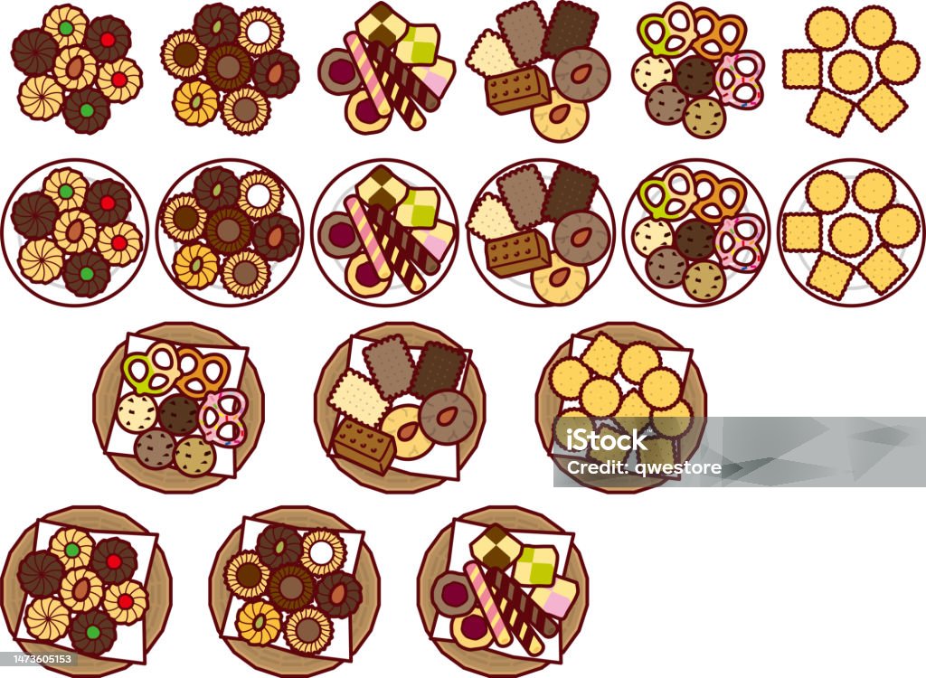 Multiple Cookies Backdrop Multiple Cookies Stock Illustration - Download Image Now - Almond ...