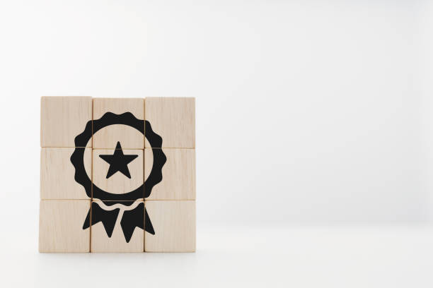 istock wooden block and guarantee icon. 1473615551