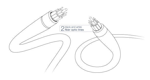 czarno-biały światłowód 2 - metal eyesight symbol computer icon stock illustrations