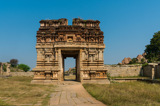 Entrance Pillar of Achyuta Raya Temple in Hampi