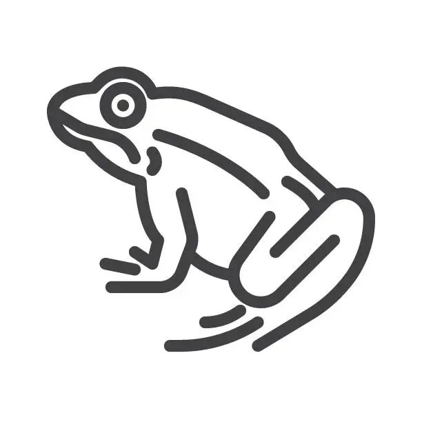 Vector illustration of Frog animal line icon