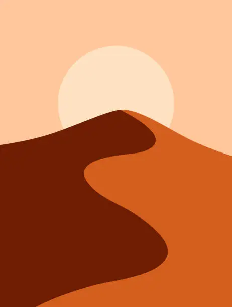 Vector illustration of Minimal abstract san dune background vector.