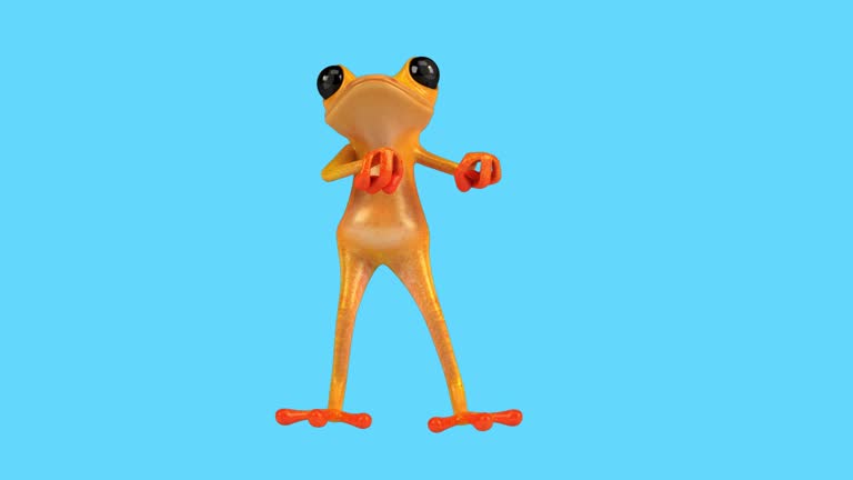 Fun 3D cartoon frog dancing (with alpha channel included)