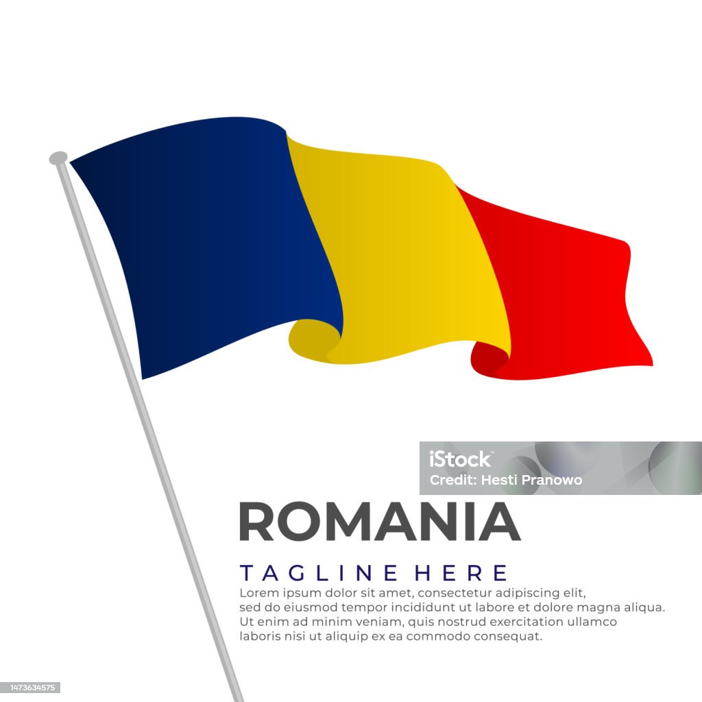 Romanian Sign Template Vector Romania Flag Modern Design Stock Illustration ...