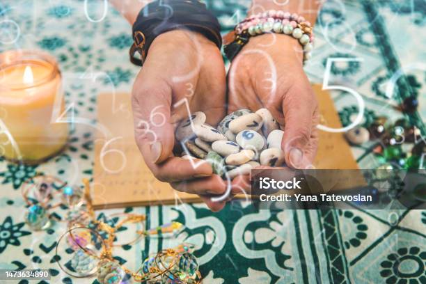Numerology Numbers On The Table Selective Focus Stock Photo - Download Image Now - Numerology, Luck, Astrology