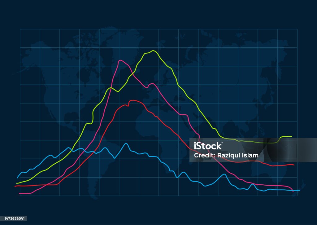 Graph On World Map Background Stock Illustration - Download Image Now ...