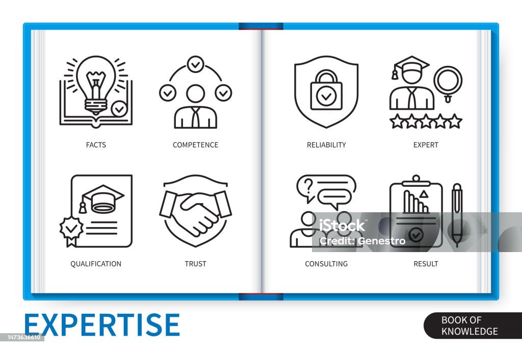 Expertise Format Expertise Infographics Linear Elements Set Stock Illustration ...