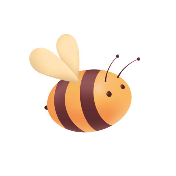 Cute honeybee character flying 3D illustration vector art illustration