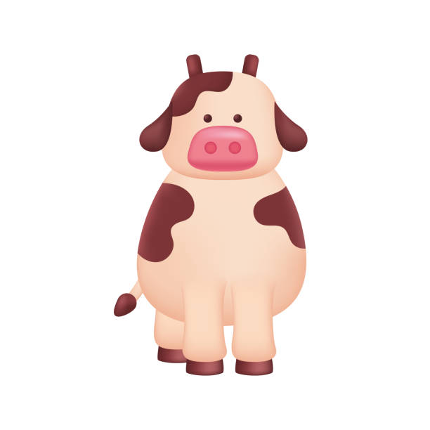 istock Cute cow toy for children 3D illustration 1473636687