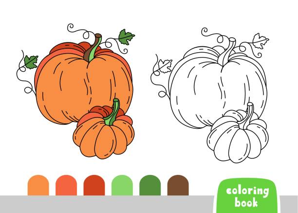 istock Coloring Book for Kids Pumpkin Page for Books Magazines Coloring Vector Illustration 1473637617