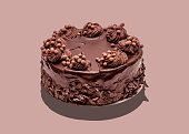 chocolate cake isolated on white