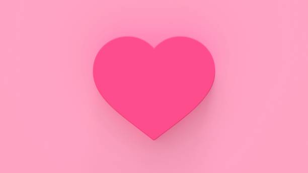 istock Pink background illustration with 3D heart symbol 1473641819