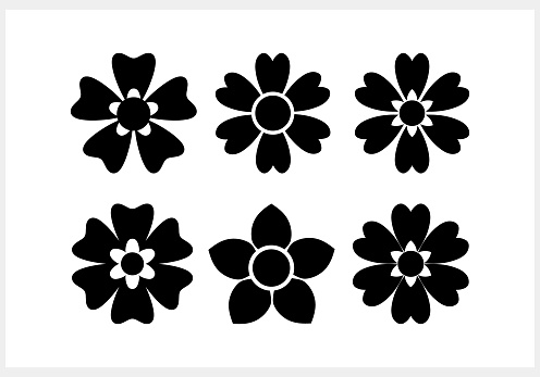 Stencil Flower Icon Isolated Cartoon Clipart Vector Stock Illustration Eps  10 Stock Illustration - Download Image Now - iStock